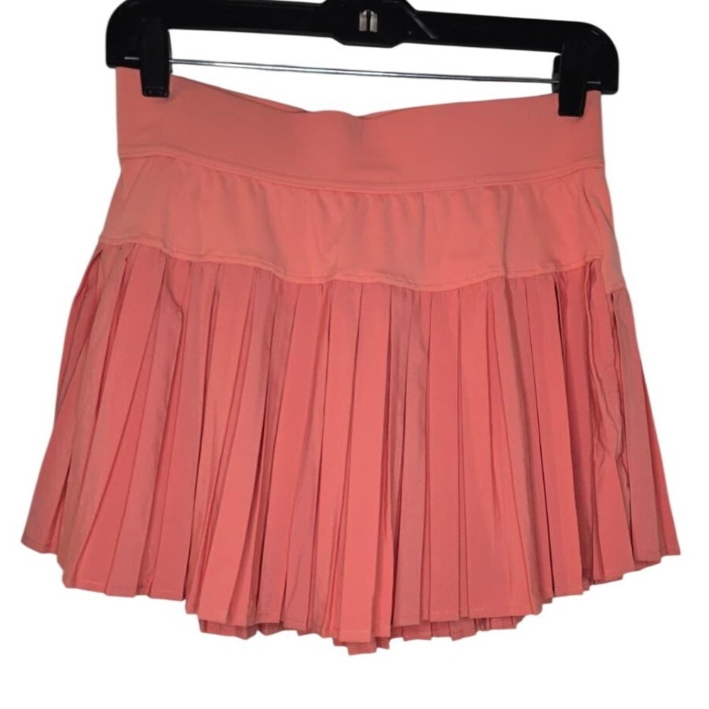 Ewedoos Pleated Tennis Skort Coral Pink Athletic Skirt with Pockets